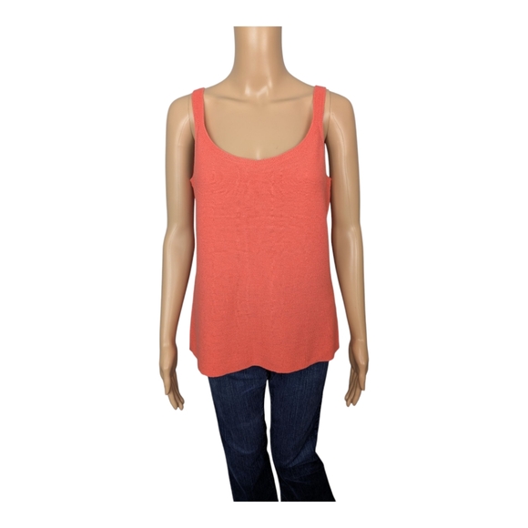 Eileen Fisher Coral Wool Sleeveless Shell Top M - Picture 1 of 8